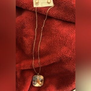 Elegant Rose Gold Pendant Necklace earrings set